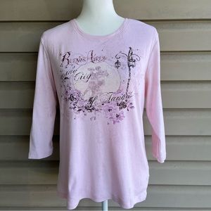 •Nicole Miller• 100% Cotton Buenos Aires Top - Size Large